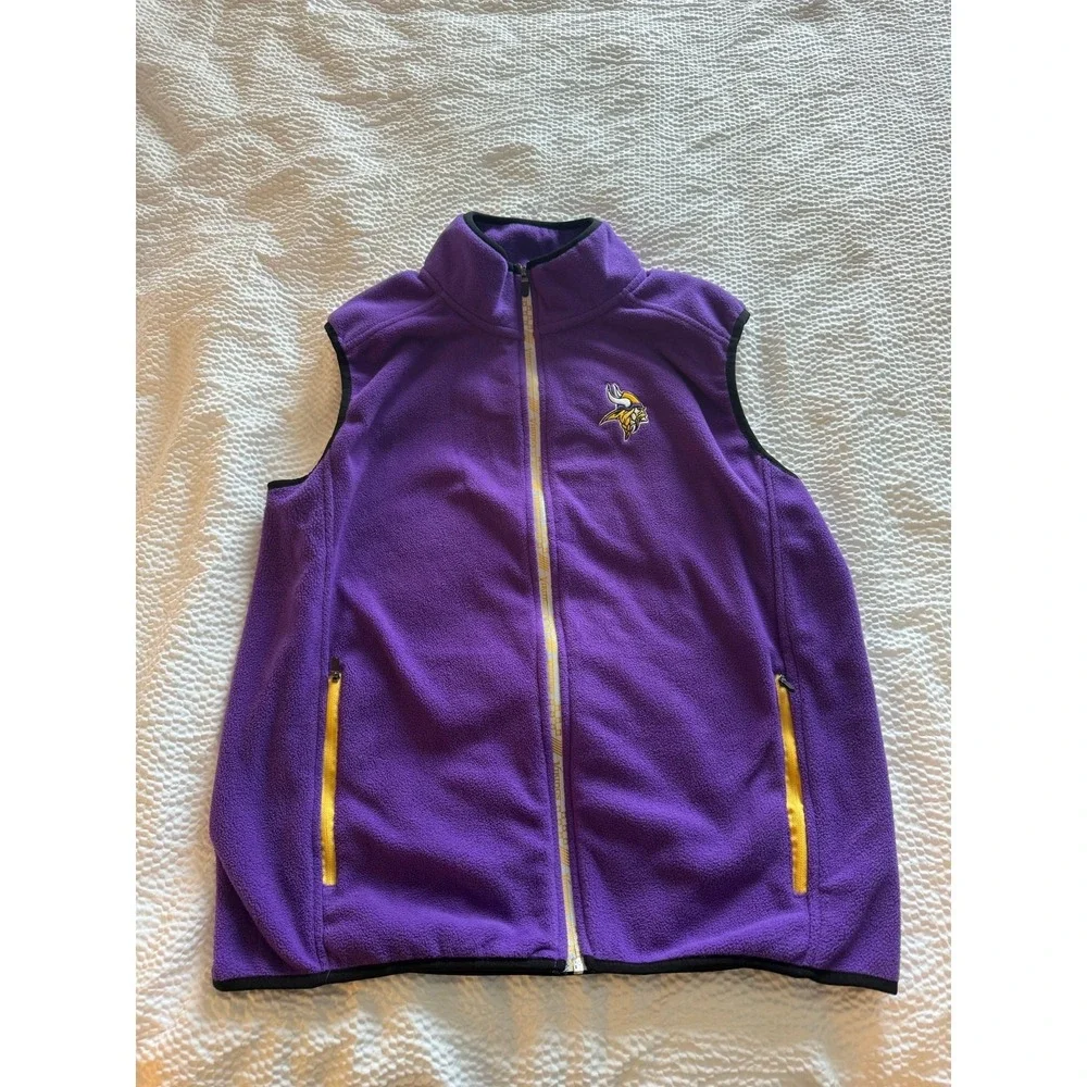 Minnesota Vikings NFL Apparel Reflective Fleece Vest Zip Mens Size L